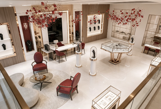 Rosé Petal Jewelry Retail Space & Display Solution
