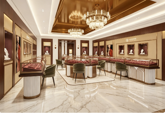 Art Deco Grandeur Jewelry Retail Space & Display Solution