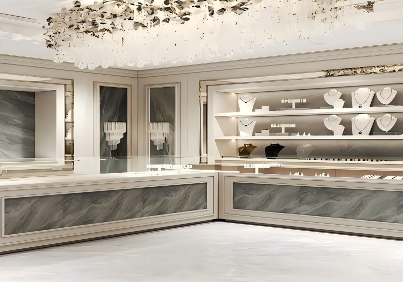 Marble & Gold Luxury Jewelry Display Case