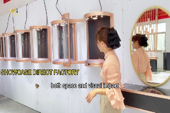 Rose Gold Metal Jewelry Wall Case with Good Quality PU Leather