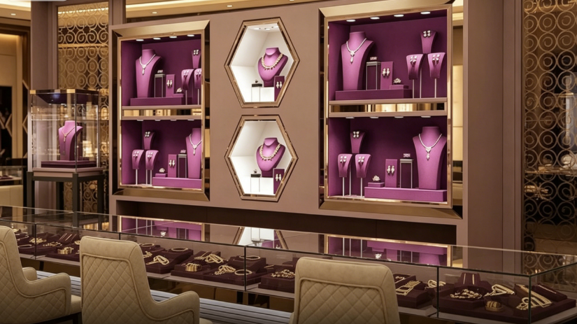 Plum Velvet Jewelry Retail Space & Display Solution