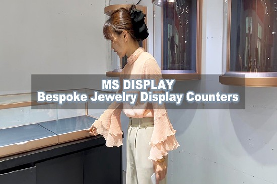 Rose Gold Jewelry Sales Counters With Electronic Card