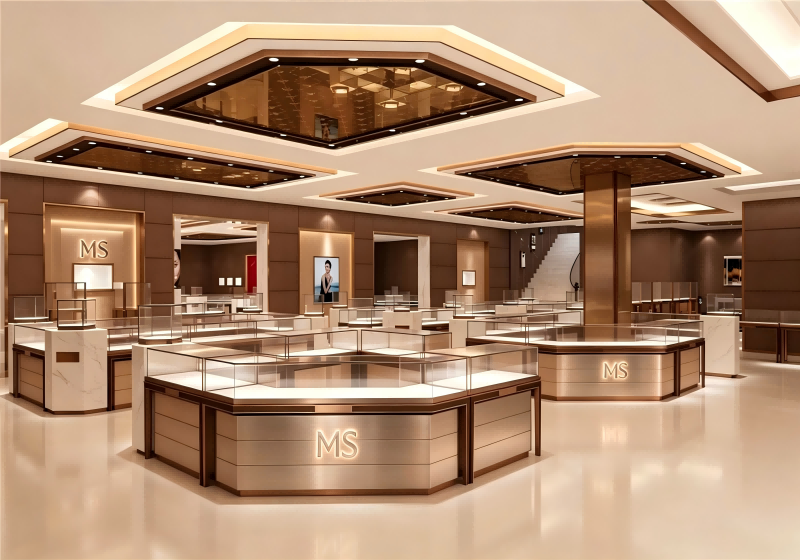 High-Capacity Modular Jewelry Boutique Design For Shopping Mall Flagship Stores