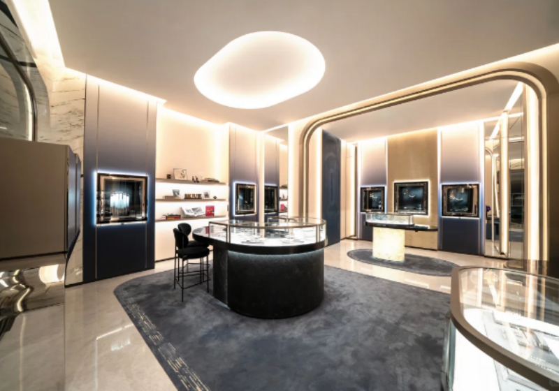 Luxury Curved Jewelry Display Counters