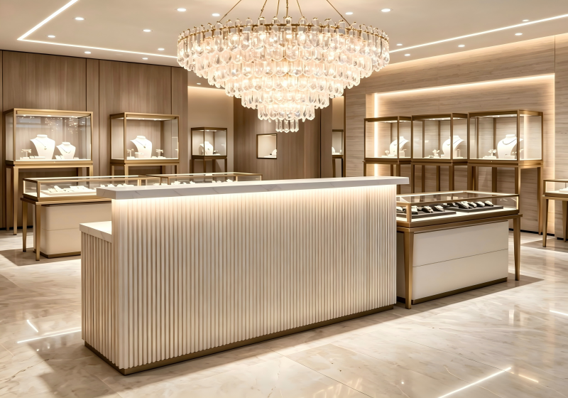 Modern Wood Luxury Jewelry Boutique Full Store Solution