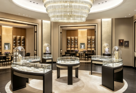 Obsidian Atrium Jewelry Retail Space & Display Solution