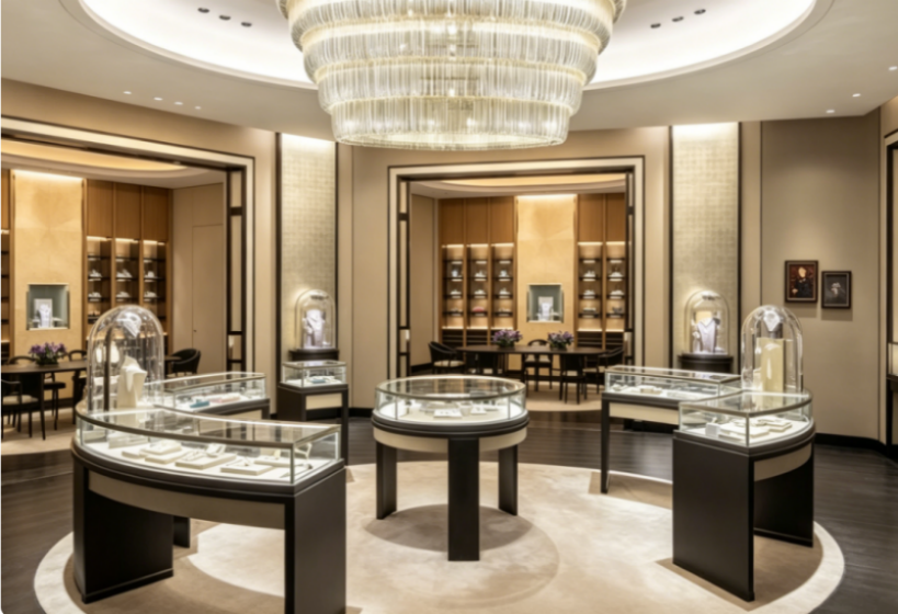 Obsidian Atrium Jewelry Retail Space & Display Solution
