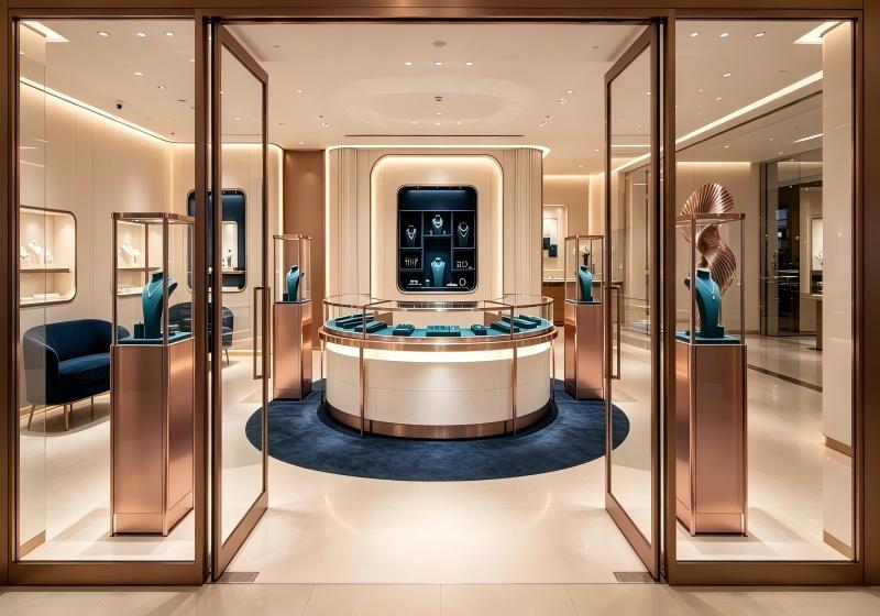 Custom Luxury Curved Jewelry Store Interior Design – Elevate Your Jewelry Brand’s High-End Retail Experience