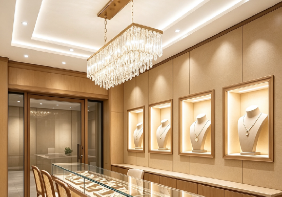 Luxury Wood Style Boutique Jewelry Showroom