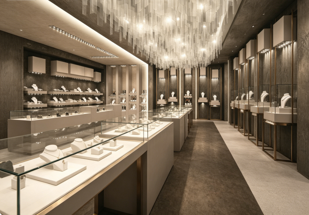 Gris Axi  Jewelry Retail Space & Display Solution