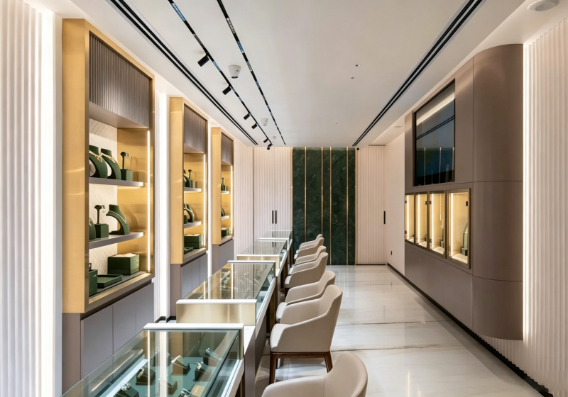 Modern Luxury Jewelry Store Full‑Shop Display