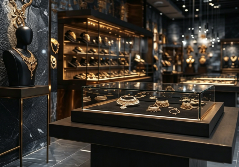 Auric Onyx Gold Jewelry Retail Space & Display Solution