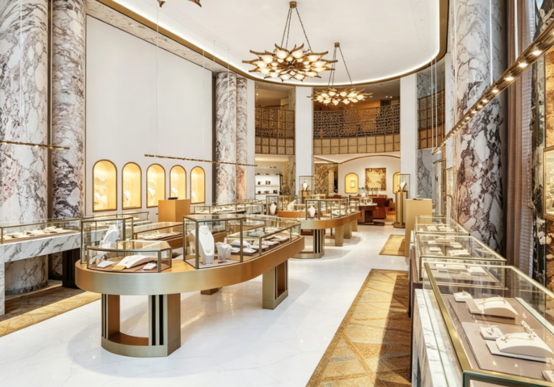 Ivory Gilded Luxury Fine Jewelry Boutique & Display Solution