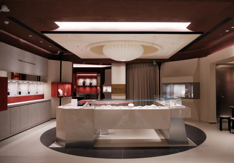 Luxury Pearl Jewelry Store Display Furniture