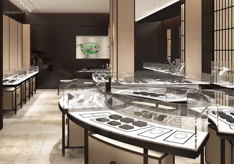New‑Chinese Style Jewelry Store Display Furniture