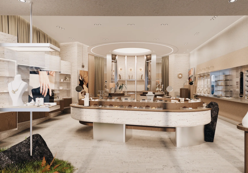 Luxury Jewelry Store Display Cabinets & Interior Fixtures