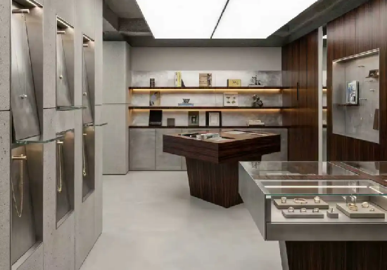 Modern Minimalist Jewelry Store Display Fixtures