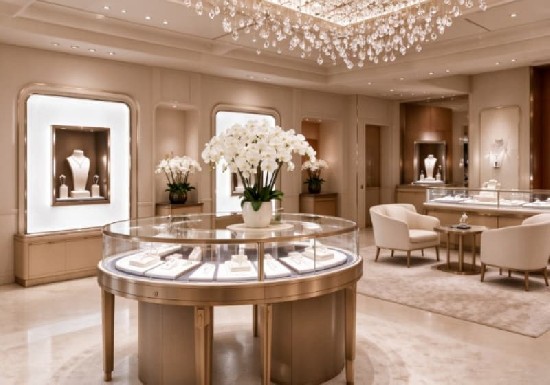Elegant Cream Luxury Jewelry Display Solution