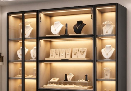Contemporary Custom Jewelry Wall Display Cabinet