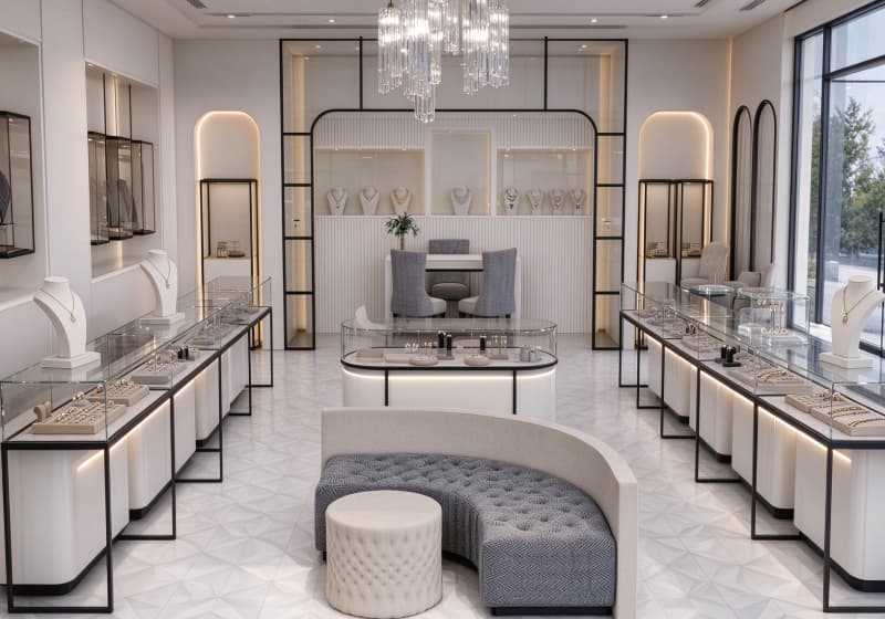 Modern Minimalist Luxury Jewelry Store Interior Design