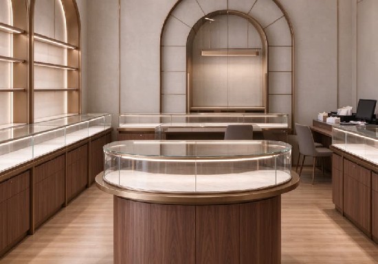 Luxury Arched Wooden Jewelry Showcase Set