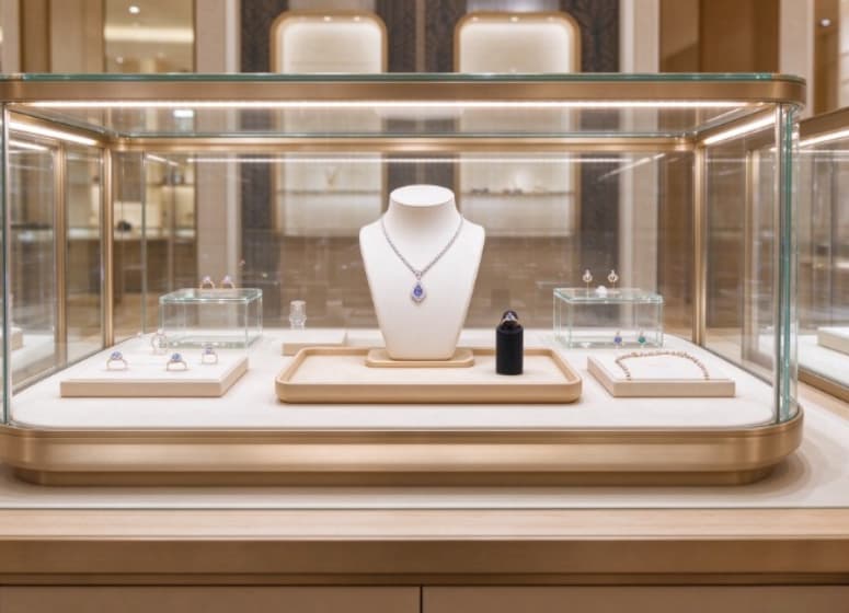Modern Minimalist Luxury Jewelry Display Cabinet Solution