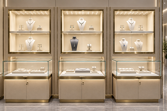 High-End Jewelry Wall Cabinet and Front Counters