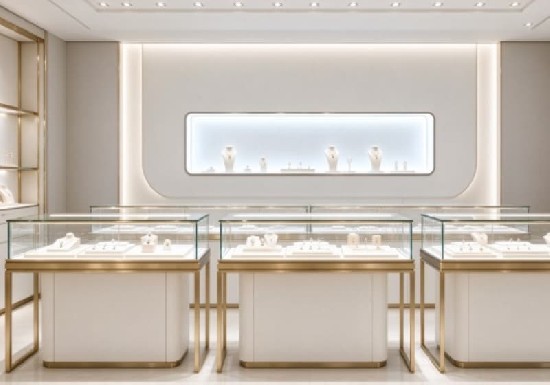 Gold Frame Luxury Jewelry Store Display Set
