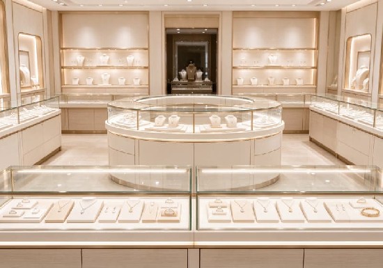 Luxury Circular Jewelry Store Display Furniture Set