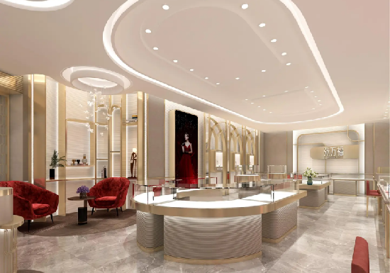 Luxury Jewelry Store Interior Display Showcase