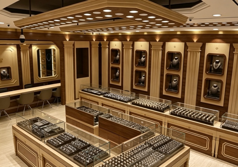 Neoclassical European‑Style Jewelry Store Display Cases