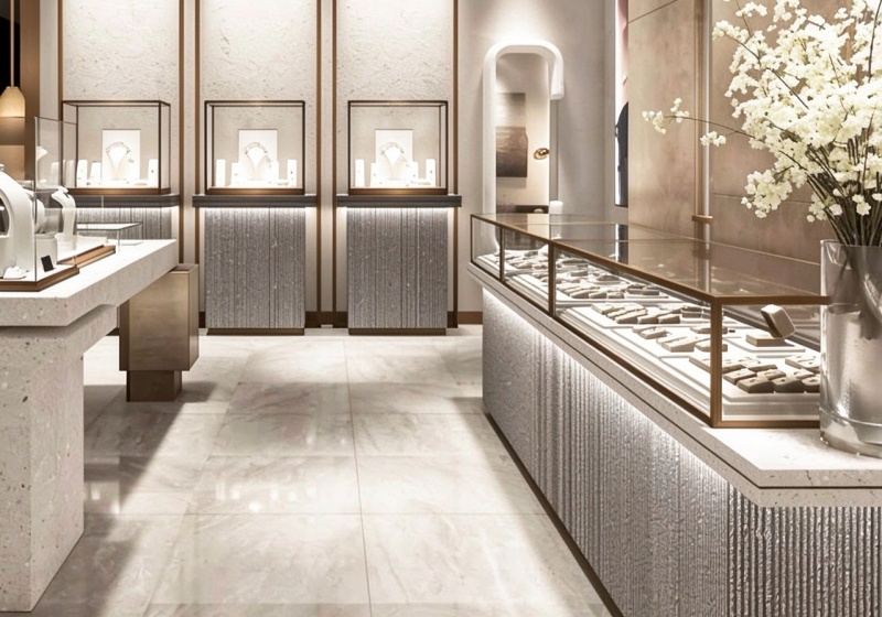 Luxury Textured Jewelry Display Cabinets